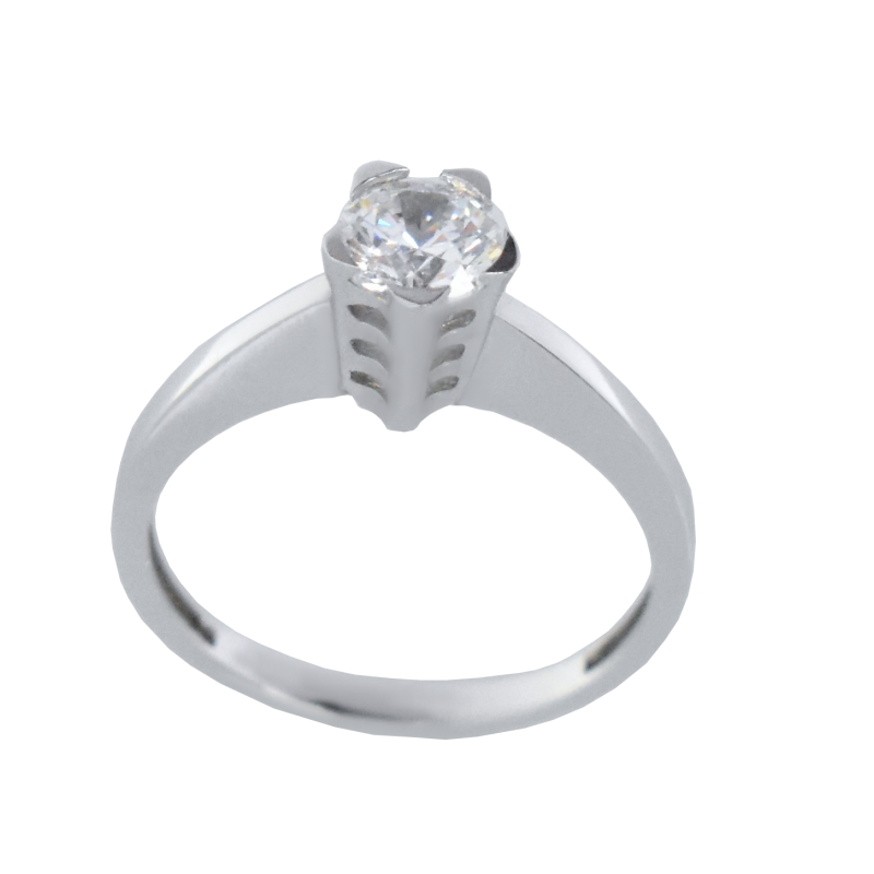 Μονόπετρο 14Κ Λευκόχρυσο με Ζιρκόν 