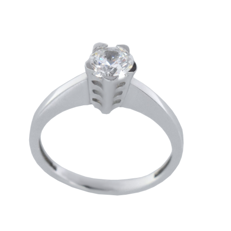 Μονόπετρο 14Κ Λευκόχρυσο με Ζιρκόν 