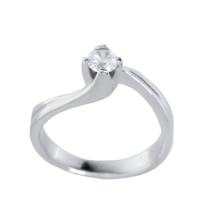 Μονόπετρο 14Κ Λευκόχρυσο με Ζιρκόν 