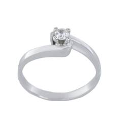 Μονόπετρο 14Κ Λευκόχρυσο με Ζιρκόν 