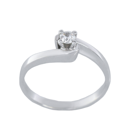 Μονόπετρο 14Κ Λευκόχρυσο με Ζιρκόν 