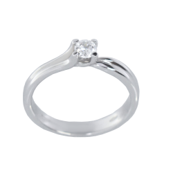 Μονόπετρο 14Κ Λευκόχρυσο με Ζιρκόν 