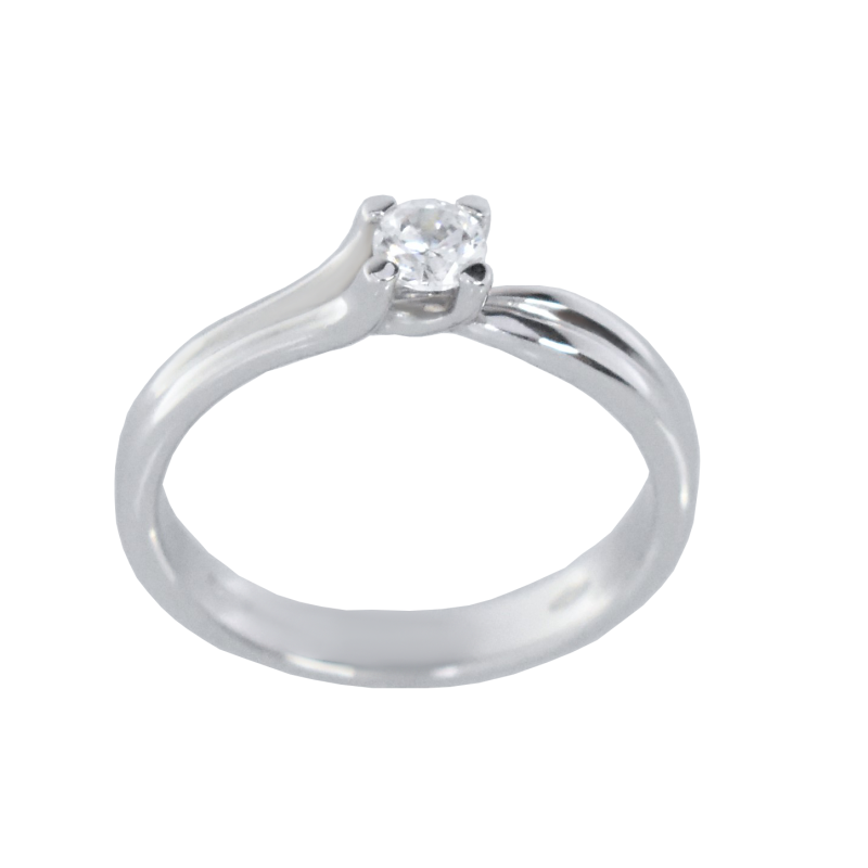 Μονόπετρο 14Κ Λευκόχρυσο με Ζιρκόν 