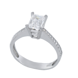 Μονόπετρο 14Κ Λευκόχρυσο με Ζιρκόν 