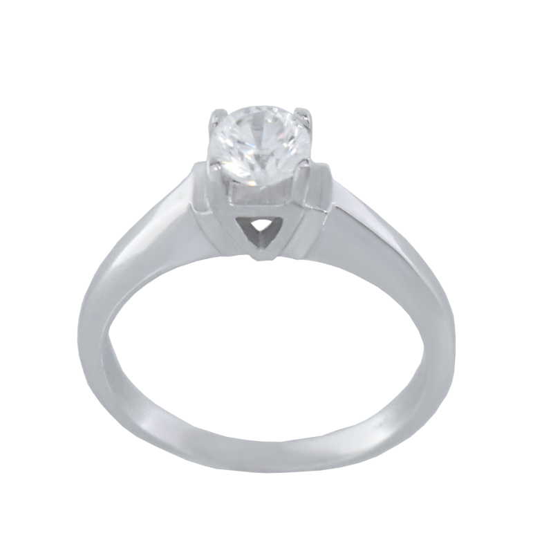 Μονόπετρο 14Κ Λευκόχρυσο με Ζιρκόν 