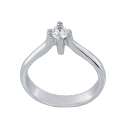 Μονόπετρο 14Κ Λευκόχρυσο με Ζιρκόν 