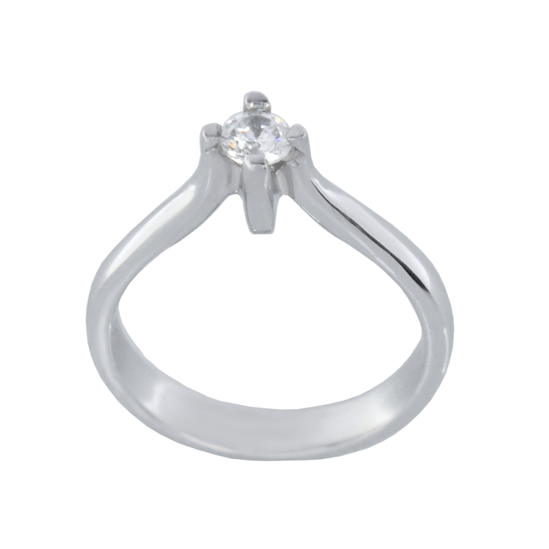 Μονόπετρο 14Κ Λευκόχρυσο με Ζιρκόν 