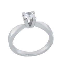 Μονόπετρο 14Κ Λευκόχρυσο με Ζιρκόν 