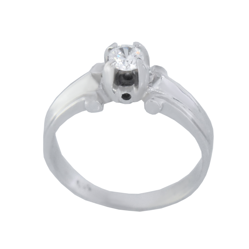 Μονόπετρο 14Κ Λευκόχρυσο με Ζιρκόν 