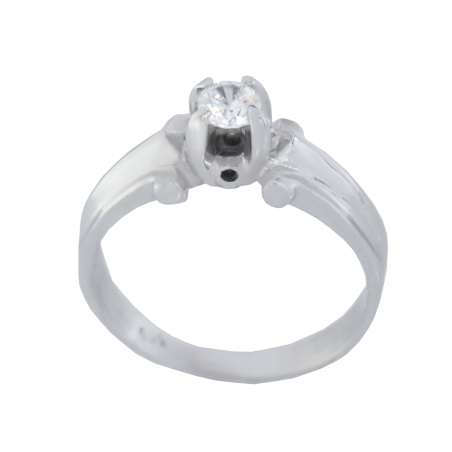 Μονόπετρο 14Κ Λευκόχρυσο με Ζιρκόν 