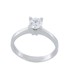 Μονόπετρο 14Κ Λευκόχρυσο με Ζιρκόν 