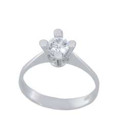 Μονόπετρο 14Κ Λευκόχρυσο με Ζιρκόν 