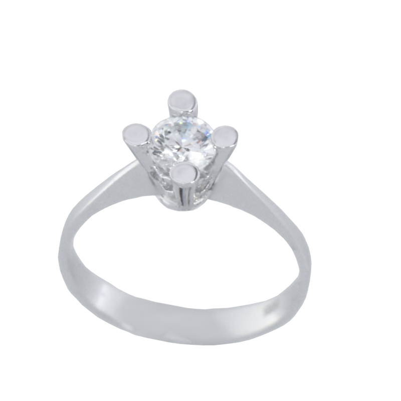 Μονόπετρο 14Κ Λευκόχρυσο με Ζιρκόν 