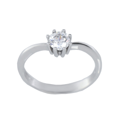 Μονόπετρο 14Κ Λευκόχρυσο με Ζιρκόν