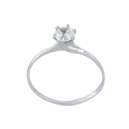 Μονόπετρο 14Κ Λευκόχρυσο με Ζιρκόν