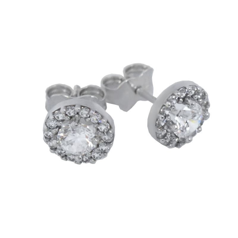 Σκουλαρίκια λευκόχρυσο απο 14 Καρατίων