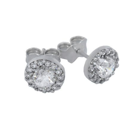 Σκουλαρίκια λευκόχρυσο απο 14 Καρατίων