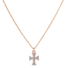 Κολιέ σταυρουδακι με ζιργον ροζ χρυσο 9 καρατίων