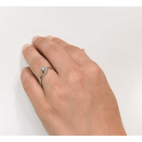 Μονόπετρο από λευκόχρυσο 14 καρατίων