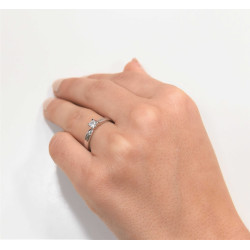 Μονόπετρο από λευκόχρυσο 14 καρατίων