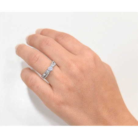 Μονόπετρο από λευκόχρυσο 14 καρατίων