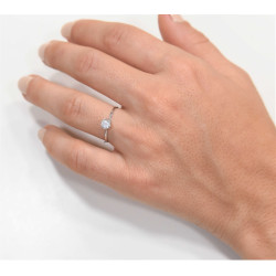 Μονόπετρο από λευκόχρυσο 14 καρατίων