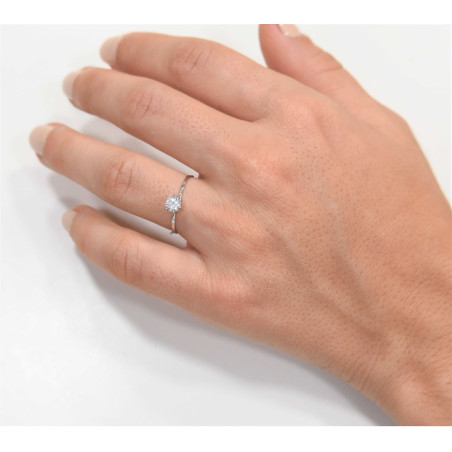 Μονόπετρο από λευκόχρυσο 14 καρατίων