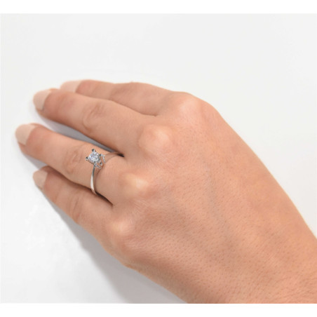 Μονόπετρο από λευκόχρυσο 14 καρατίων