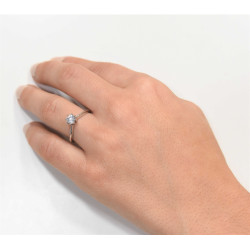 Μονόπετρο από λευκόχρυσο 14 καρατίων