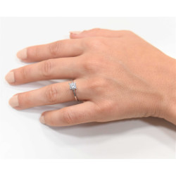 Μονόπετρο από λευκόχρυσο 14 καρατίων