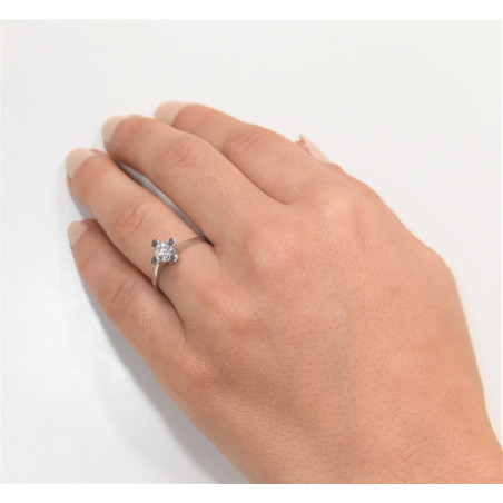 Μονόπετρο από λευκόχρυσο 14 καρατίων