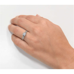 Μονόπετρο από λευκόχρυσο 14 καρατίων