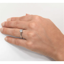 Μονόπετρο από λευκόχρυσο 14 καρατίων