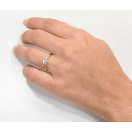 Μονόπετρο από χρυσό 14 καρατίων με ζιργκόν