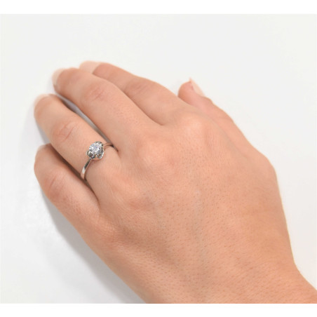 Μονόπετρο από λευκόχρυσο 14 καρατίων