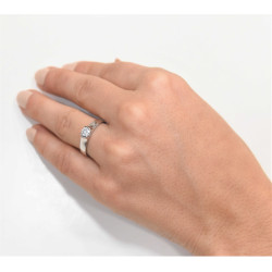 Μονόπετρο από λευκόχρυσο 14 καρατίων