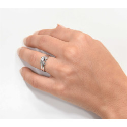 Μονόπετρο από λευκόχρυσο 14 καρατίων