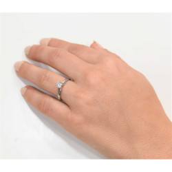 Μονόπετρο από λευκόχρυσο 14 καρατίων