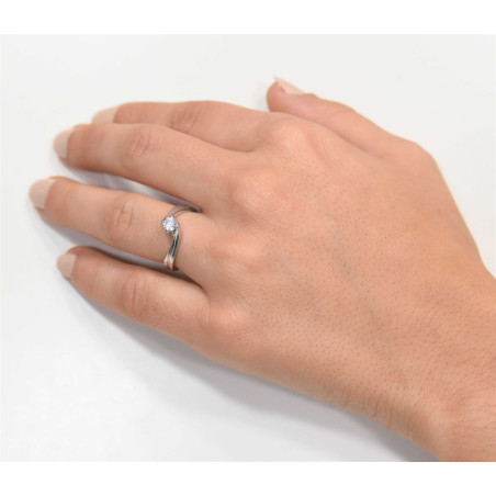 Μονόπετρο από λευκόχρυσο 14 καρατίων