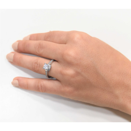 Μονόπετρο από λευκόχρυσο 14 καρατίων