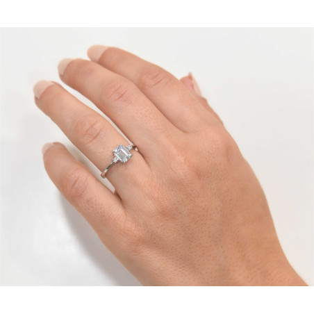 Μονόπετρο από λευκόχρυσο 14 καρατίων