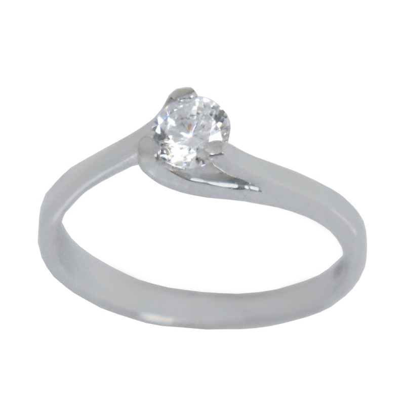 Μονόπετρο από λευκόχρυσο 14 καρατίων