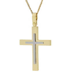 Χρυσός αντρικός σταυρός 14 Καρατίων