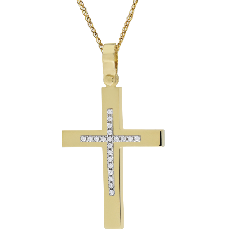 Χρυσός γυναικείος σταυρός 14 Καρατίων