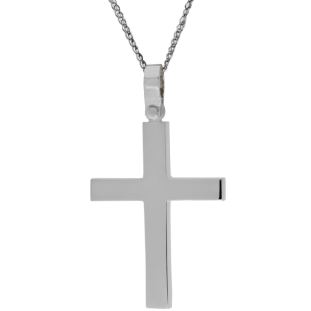 Λευκόχρυσος αντρικός σταυρός 14 Καρατίων