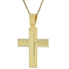 Χρυσός ανδρικός σταυρός με αλυσίδα 14 Καρατίων