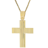 Χρυσός ανδρικός σταυρός με αλυσίδα 14 Καρατίων