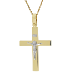 Χρυσός αντρικός σταυρός 14 Καρατίων
