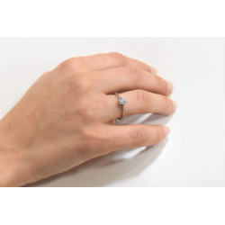 Μονόπετρο από λευκόχρυσο 14 καρατίων