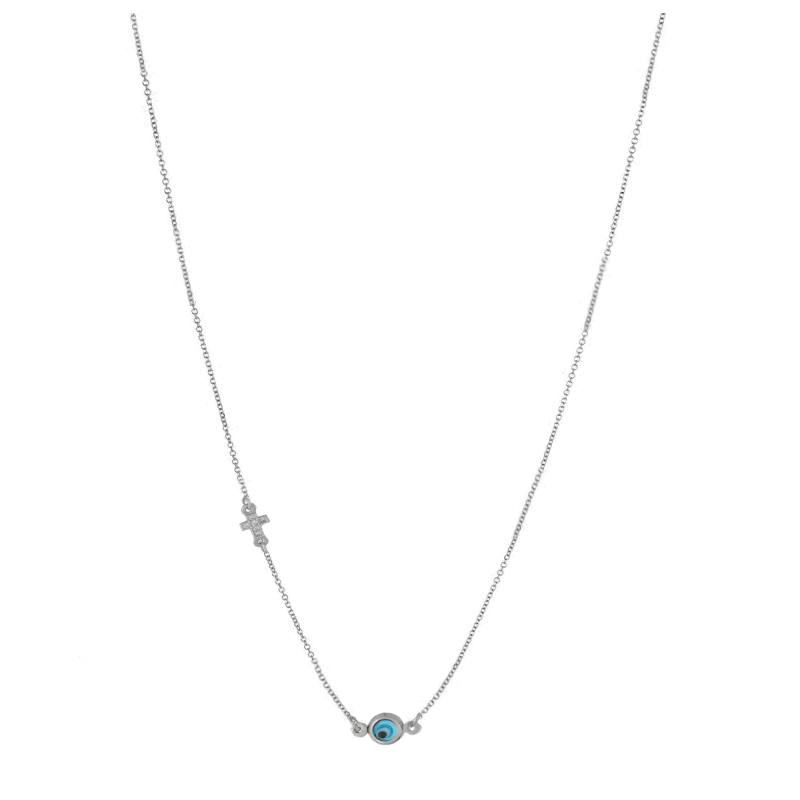 Κολιέ Λευκόxρυσo 14 καρατίων